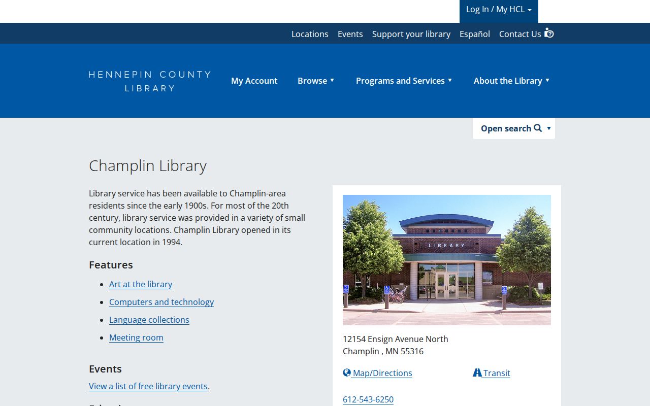 Champlin city directory research access at Champlin Library
