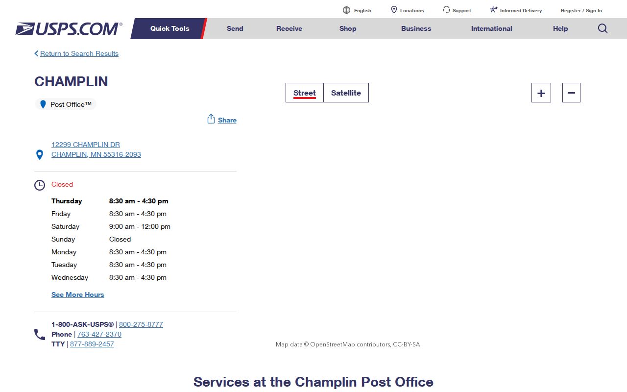 Champlin ZIP code directory reference for the Champlin Post Office and ZIP 55316 service route