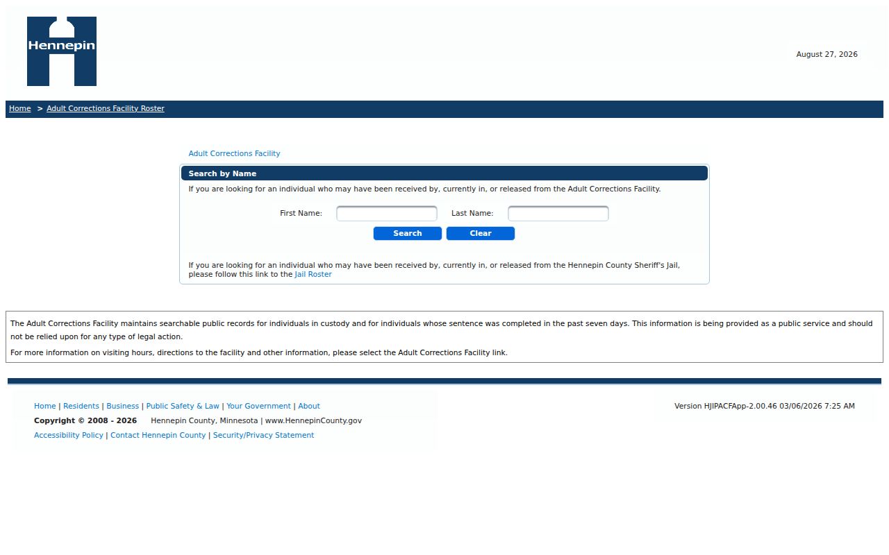 Champlin residents directory Hennepin public safety search interface